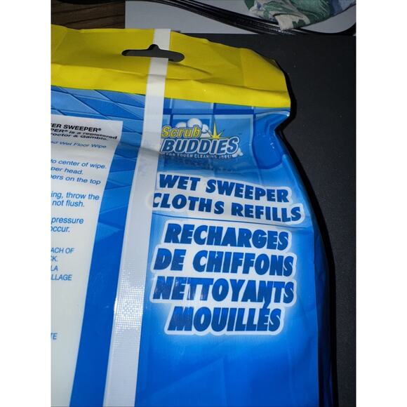 SCRUB BUDDIES Wet Sweeper Refill Cloths 20 Ct Swiffer 8 x 11.5 - Picture 5 of 6